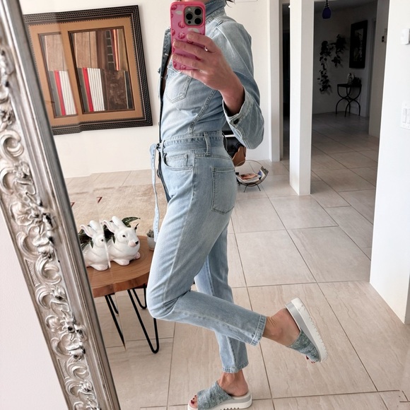 SAM EDELMAN The Jazzy Denim Jumpsuit Overall Size XS - Picture 1 of 11